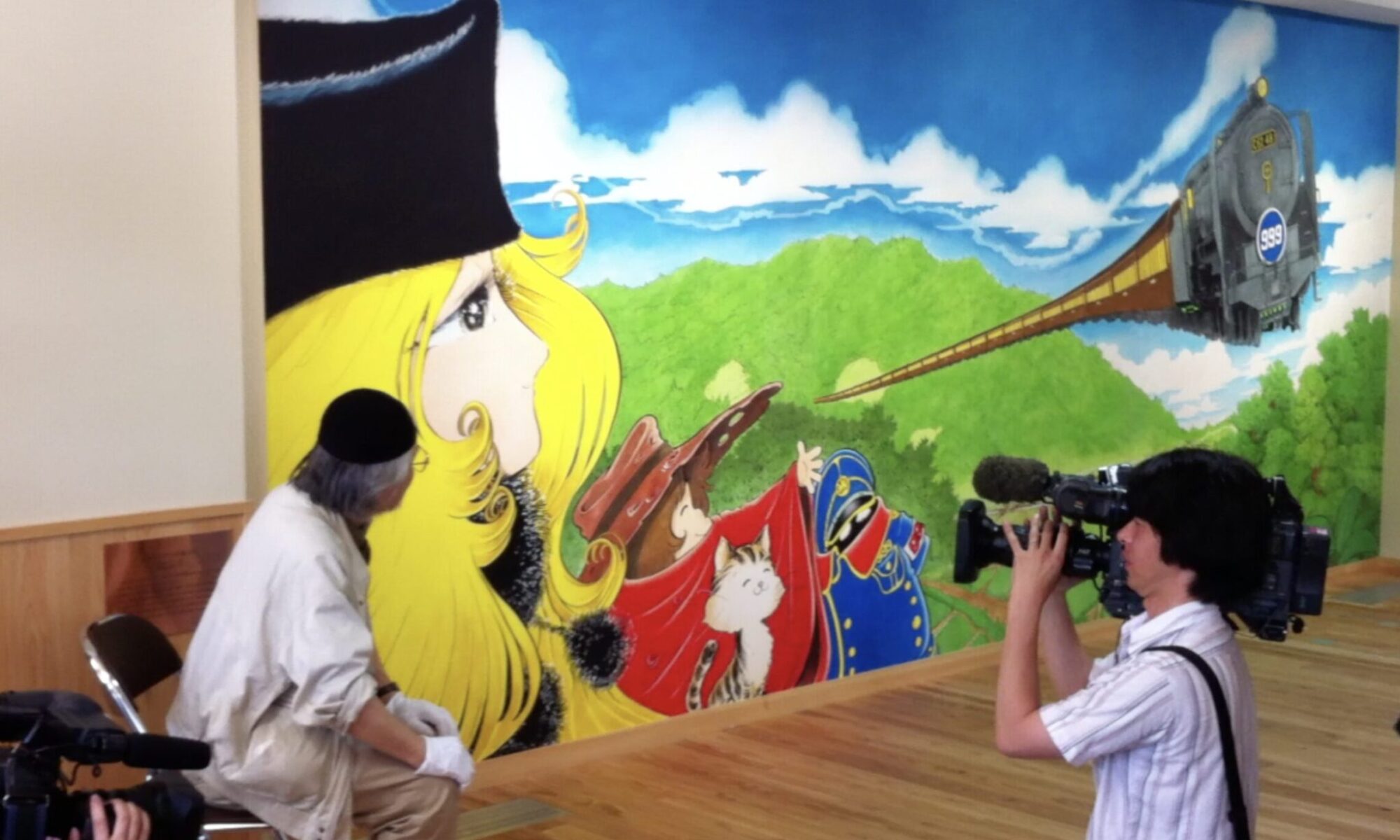 松本零士と作品の壁画